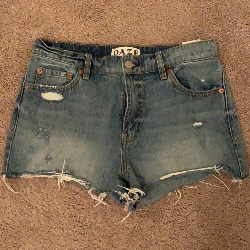 Daze cropped denim shorts